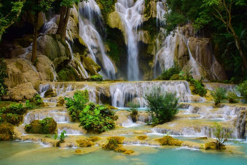 Waterfall in untouched landscape
